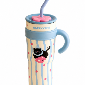 Cốc giữ nhiệt happy 1200ml hoạt tiết hoạt hình - ZIMORY