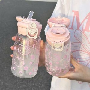 Bình nhựa trong suốt 550ml hoạ tiết dễ thương - ZIMORY