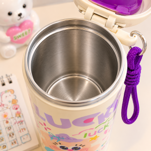Cốc Giữ Nhiệt 600ml Giữ Nóng Lạnh Có Quai Xách Dễ Thương