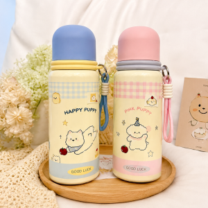 Bình Giữ Nhiệt Happy Puppy 600ml Inox Có Dây Đeo ZIMORY