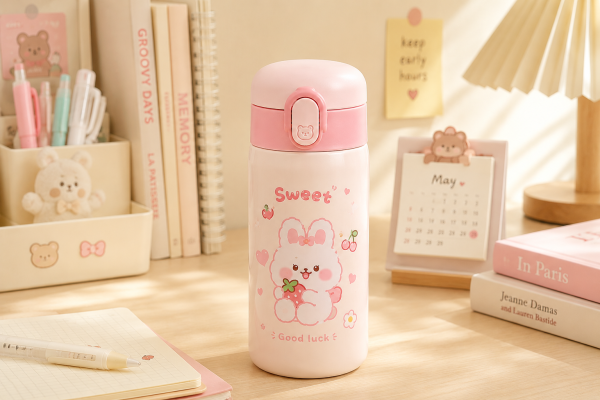 Bình giữ nhiệt 350ml inox thiết kế nhỏ gọn tiện lợi.