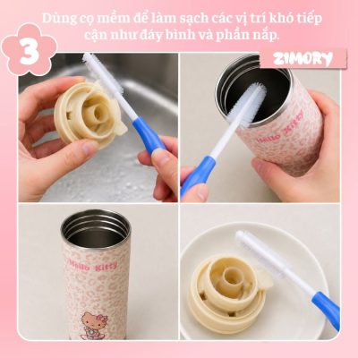 vệ sinh bình giữ nhiệt ống hút sạch sẽ