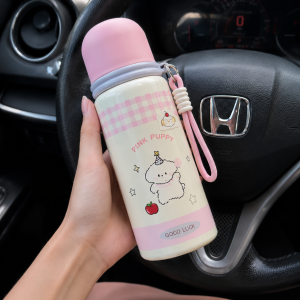 Bình Giữ Nhiệt Happy Puppy 600ml Inox Có Dây Đeo ZIMORY