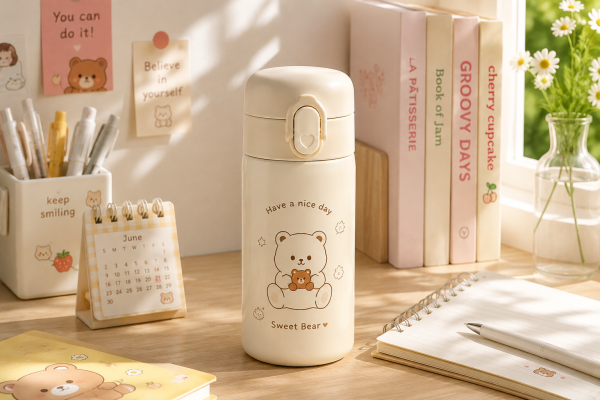 Bình giữ nhiệt 350ml màu hồng pastel nổi bật và thời trang