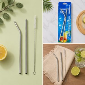 bộ ống hút inox kèm cọ rửa bình