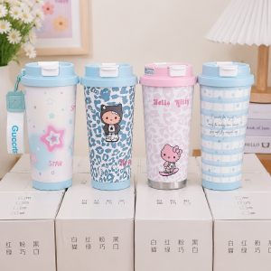Cốc giữ nhiệt cute 550ml nắp bật chống tràn - ZIMORY