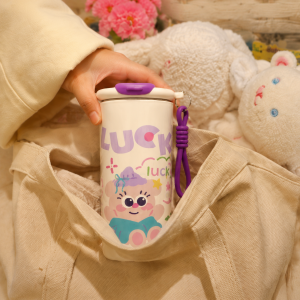 Cốc Giữ Nhiệt 600ml Giữ Nóng Lạnh Có Quai Xách Dễ Thương