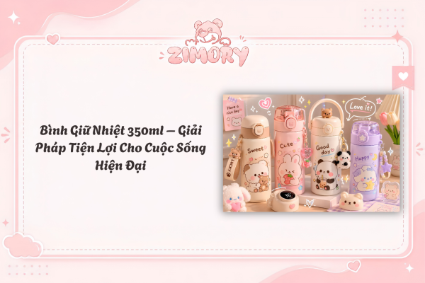 Bình giữ nhiệt 350ml màu pastel dễ thương dành cho học sinh sinh viên