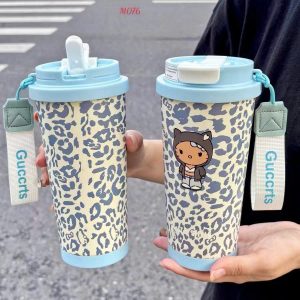 Cốc giữ nhiệt cute 550ml nắp bật chống tràn - ZIMORY