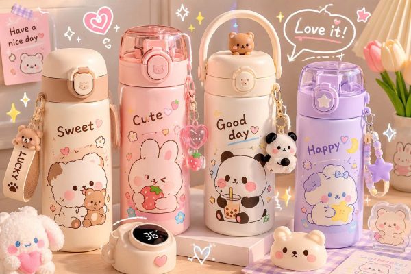Bình giữ nhiệt 350ml nắp kín chống tràn phù hợp mang theo hàng ngày